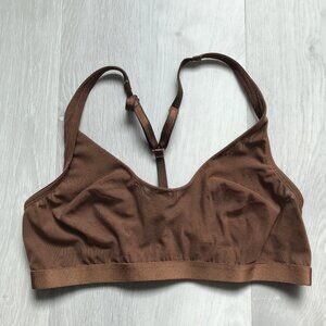PARADE WOMENS MESH BRA BROWN T BACK PULLOVER MEDIUM